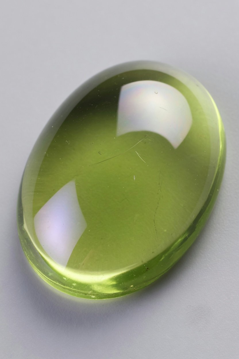 Smooth tumble-polished peridot freeform
