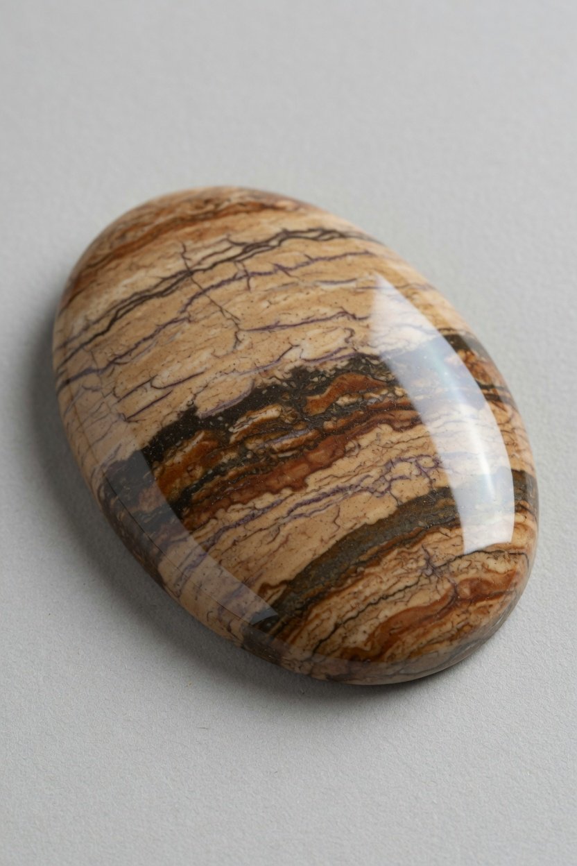Tumbled Picture Jasper freeform with scenic inclusions