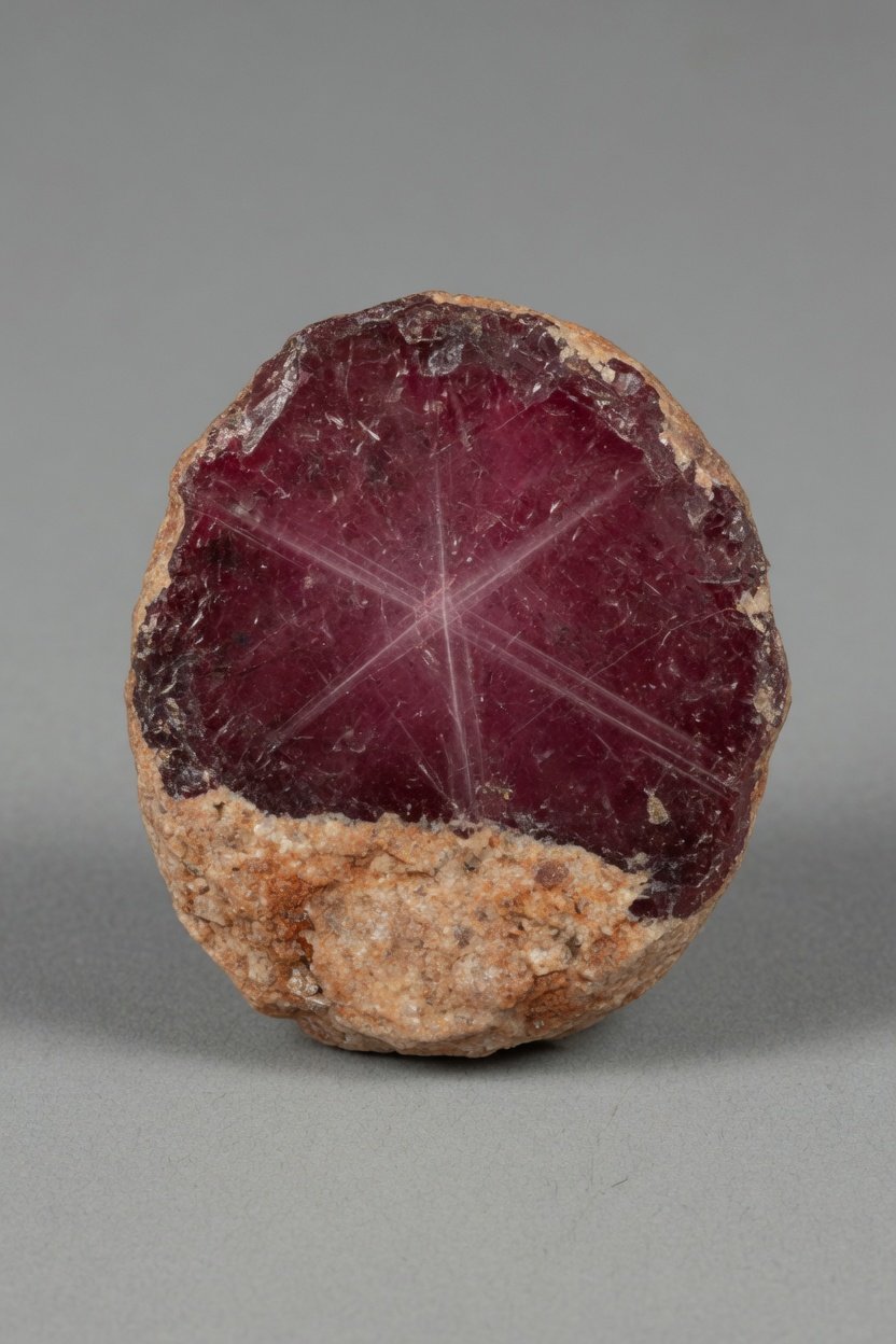 Raw Star Ruby showing natural color