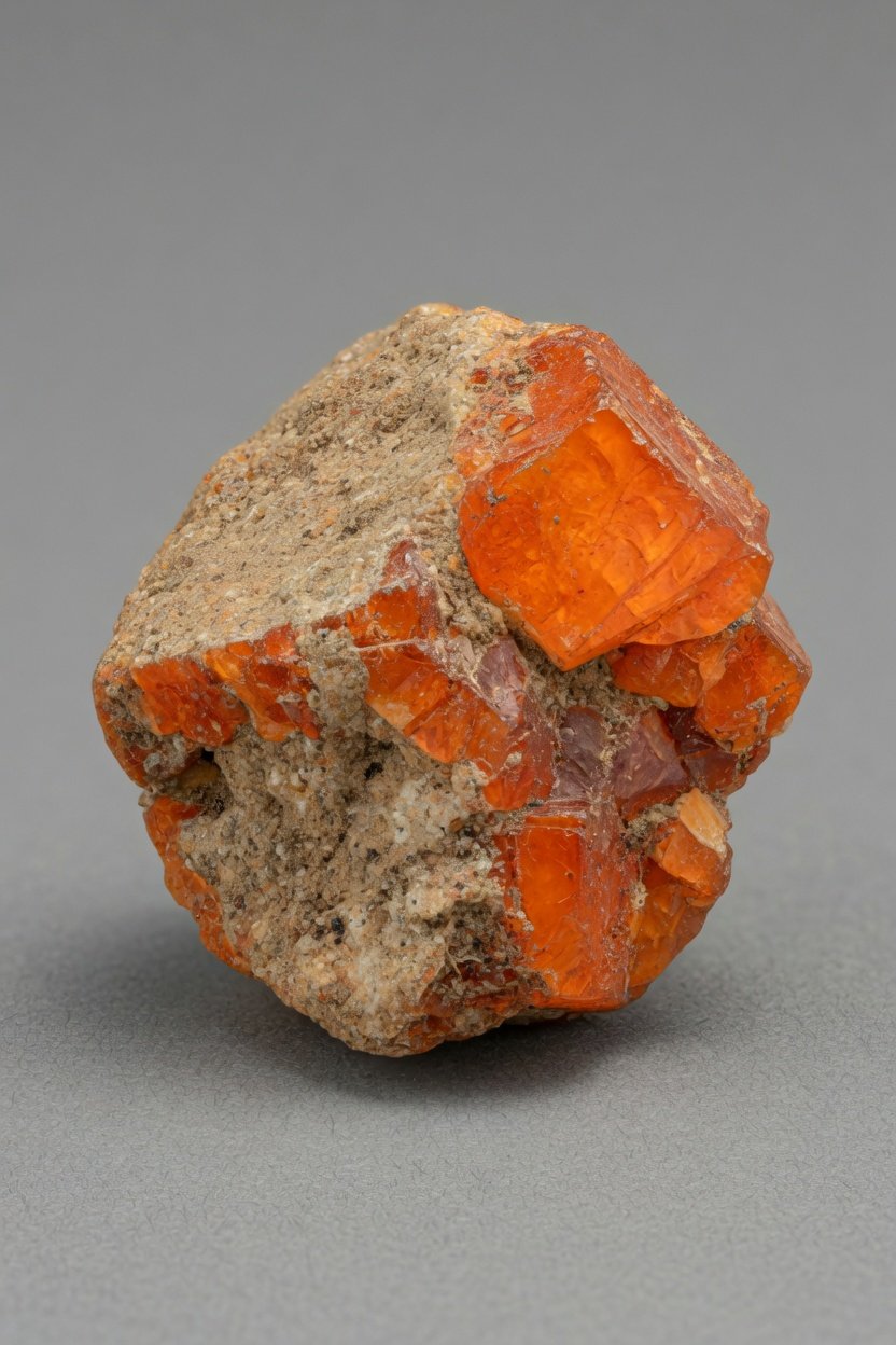 Raw Mandarin Garnet showing natural color