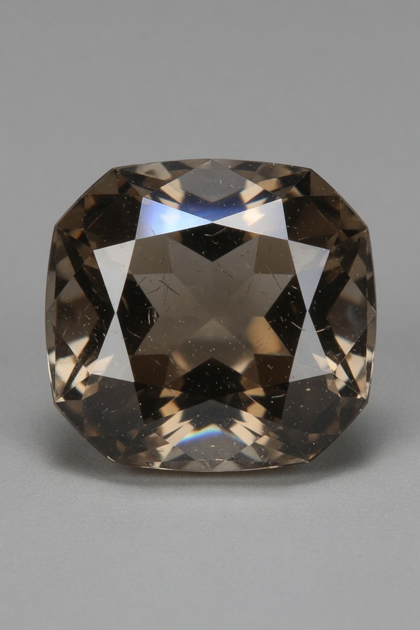 Polished faceted Smoky Quartz loose stone