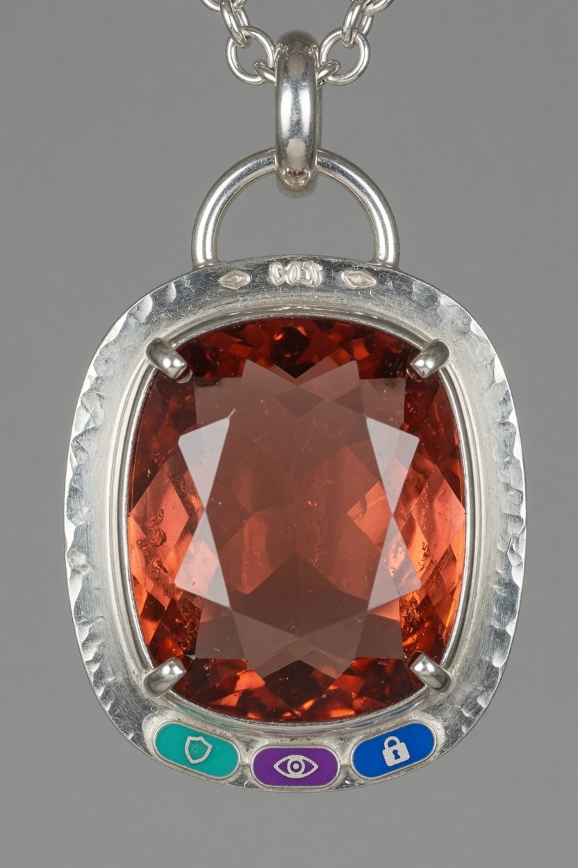 Faceted Andesine set in a classic sterling silver bezel pendant