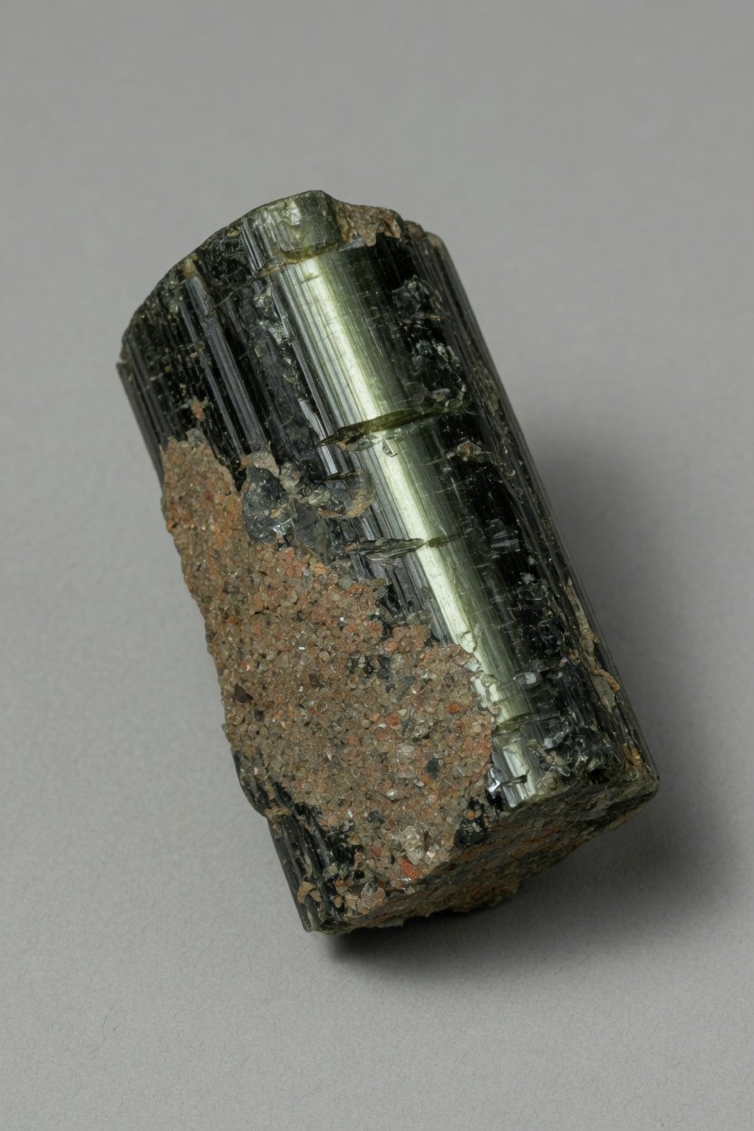 Raw Cat's Eye Tourmaline showing natural color