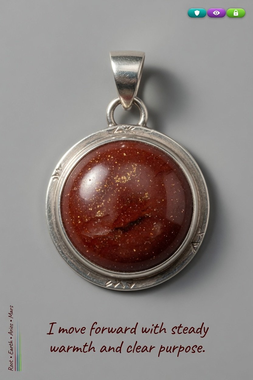 Red Aventurine in sterling silver bezel pendant