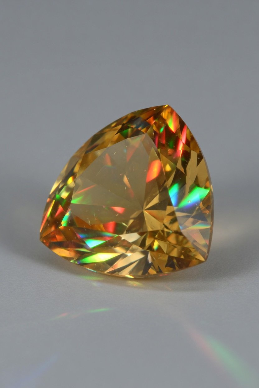 Faceted yellow-orange Sphalerite loose stone with dispersion