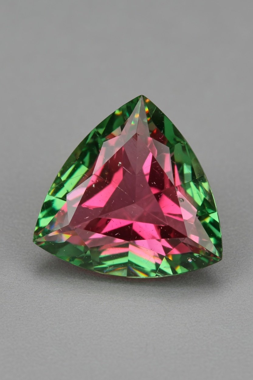 Polished faceted Watermelon Tourmaline loose stone